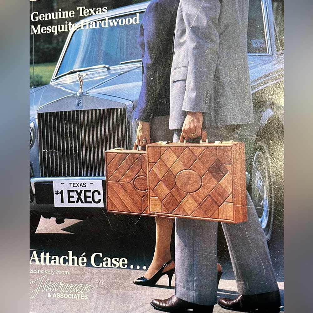 Briefcase Mesquite Hardwood and Leather Thurman Attache Vintage King Ranch
